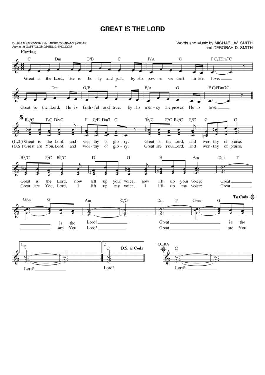 Great Is The Lord Flute scores gallery preview page 1