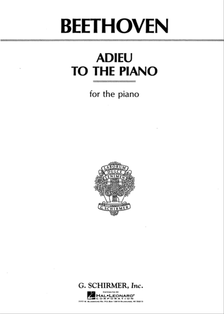 Adieu to the Piano Adieu to the Piano Piano Solo scores gallery preview page 1
