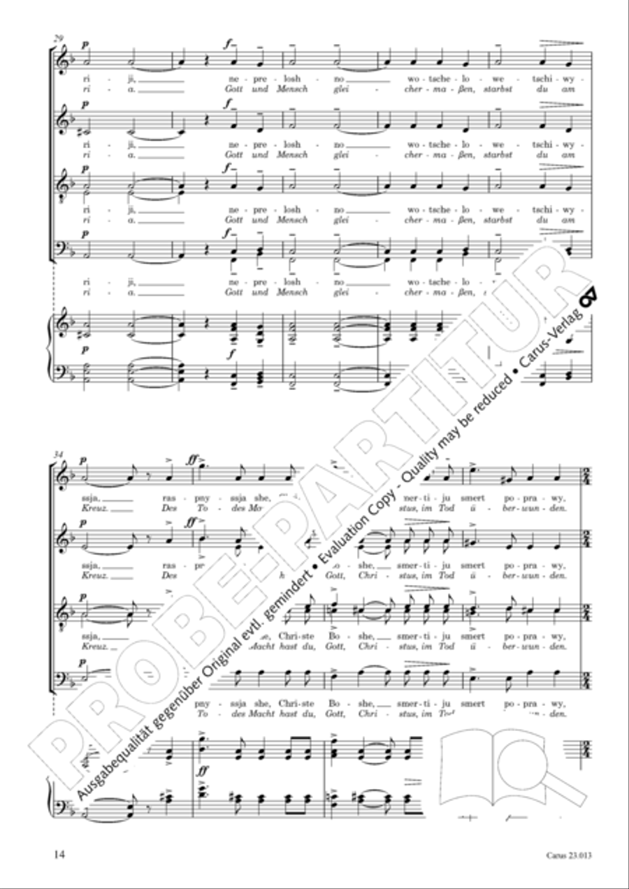 Liturgy of St. John Chrysostom op. 31 for mixed choir a cappella (Chrysostomos-Liturgie op. 31 fur Chor a cappella mit singbarem deutschem Text) A Cappella scores gallery preview page 36