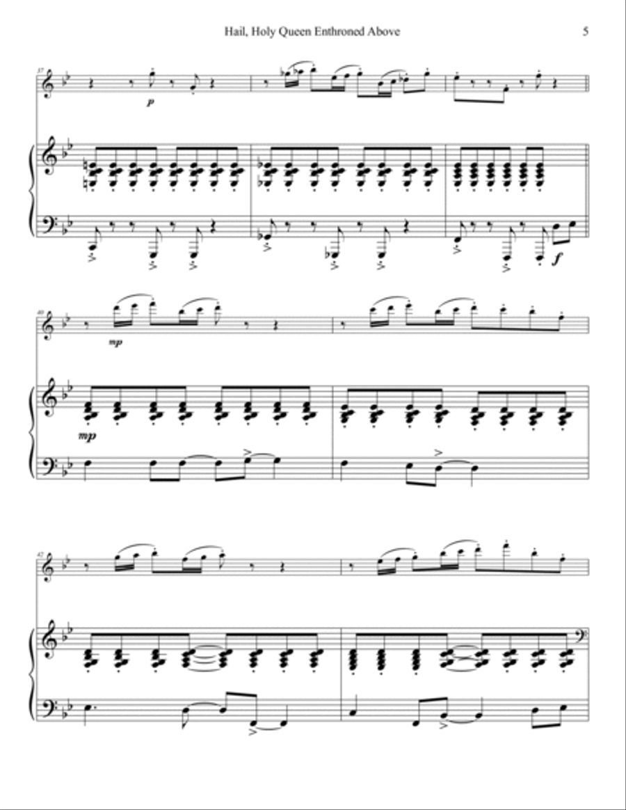 Hail, Holy Queen Enthroned Above Flute Solo scores gallery preview page 6