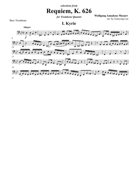 Requiem, K. 626 Selections for Trombone Quartet