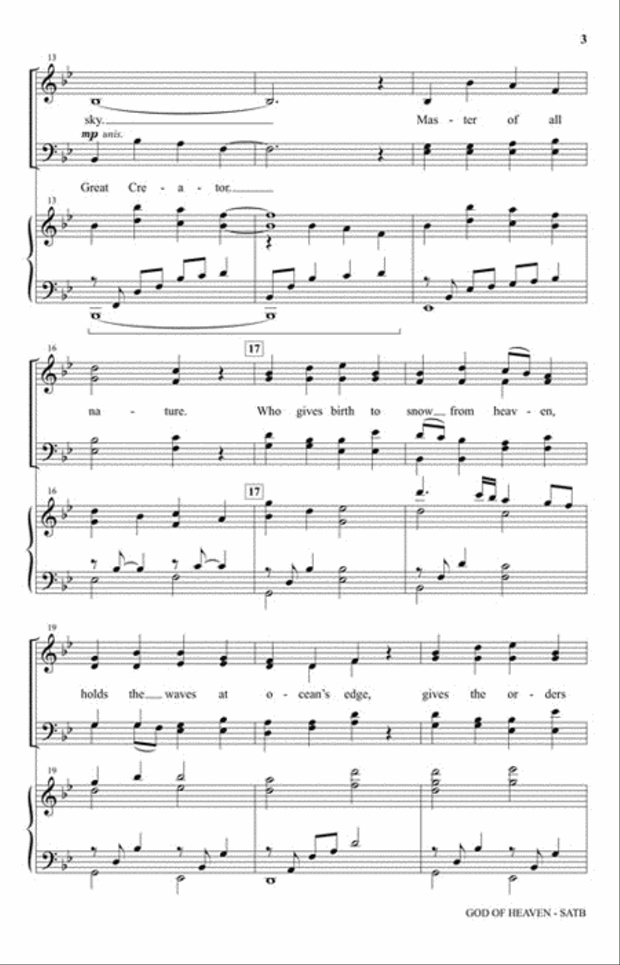 God of Heaven God of Heaven 4-Part scores gallery preview page 3