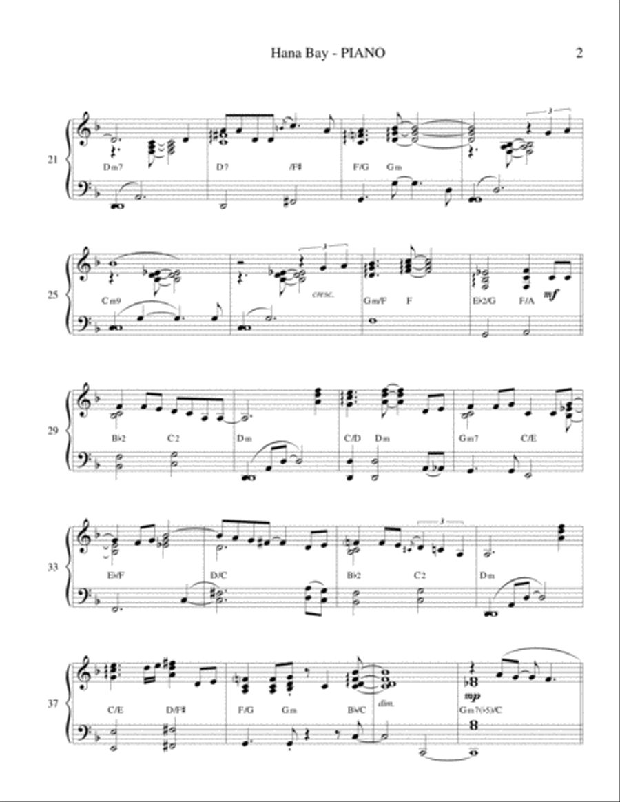Hana Bay (Piano) Piano Solo scores gallery preview page 3