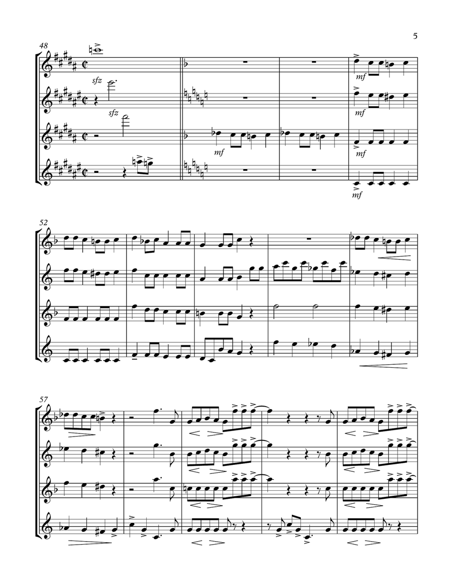 Bohemian Rhapsody Woodwind Quartet scores gallery preview page 6