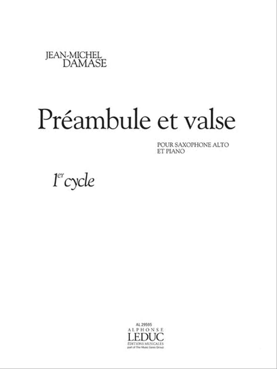 Preambule Et Valse (cycle 1) Pour Saxophone Alto Saxophone scores gallery preview page 1
