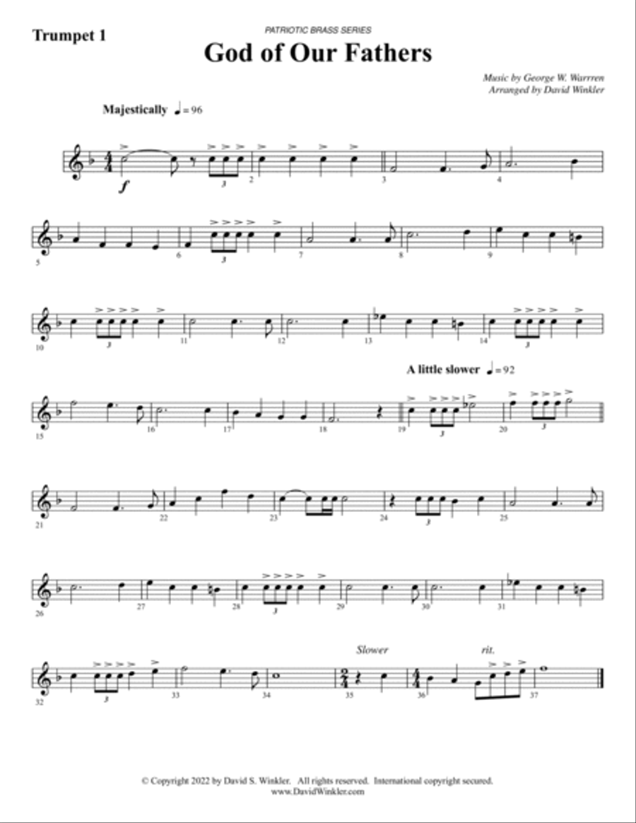 God of Our Fathers Brass Ensemble scores gallery preview page 6