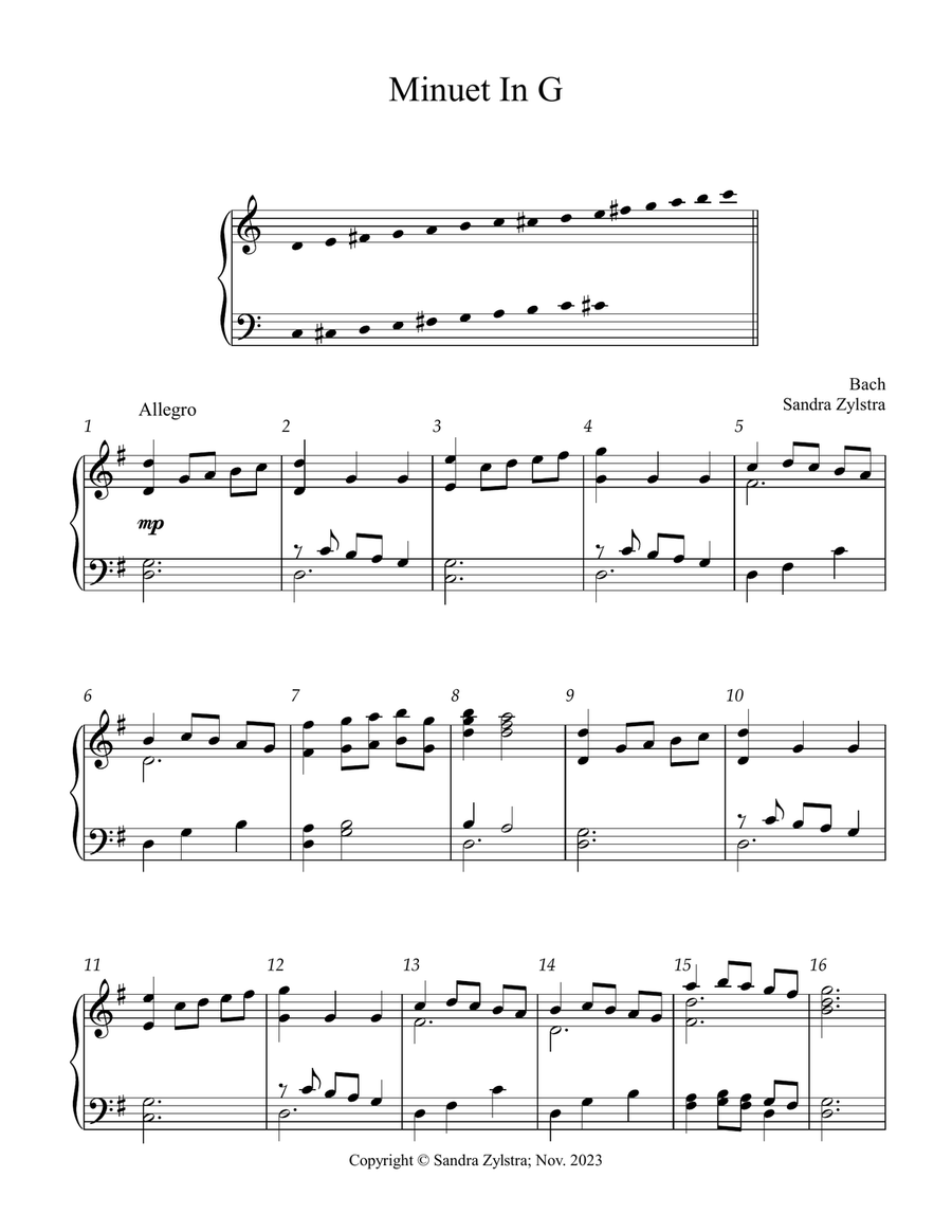 Minuet In G (3 octave handbells) 3-Octaves scores gallery preview page 2