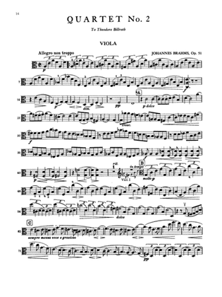 Book cover for Brahms: Three String Quartets, Op. 51, Nos. 1 & 2, Op. 67