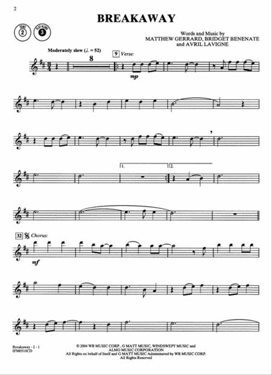 Pop Hits for the Instrumental Soloist (Alto Saxophone) Alto Saxophone scores gallery preview page 2