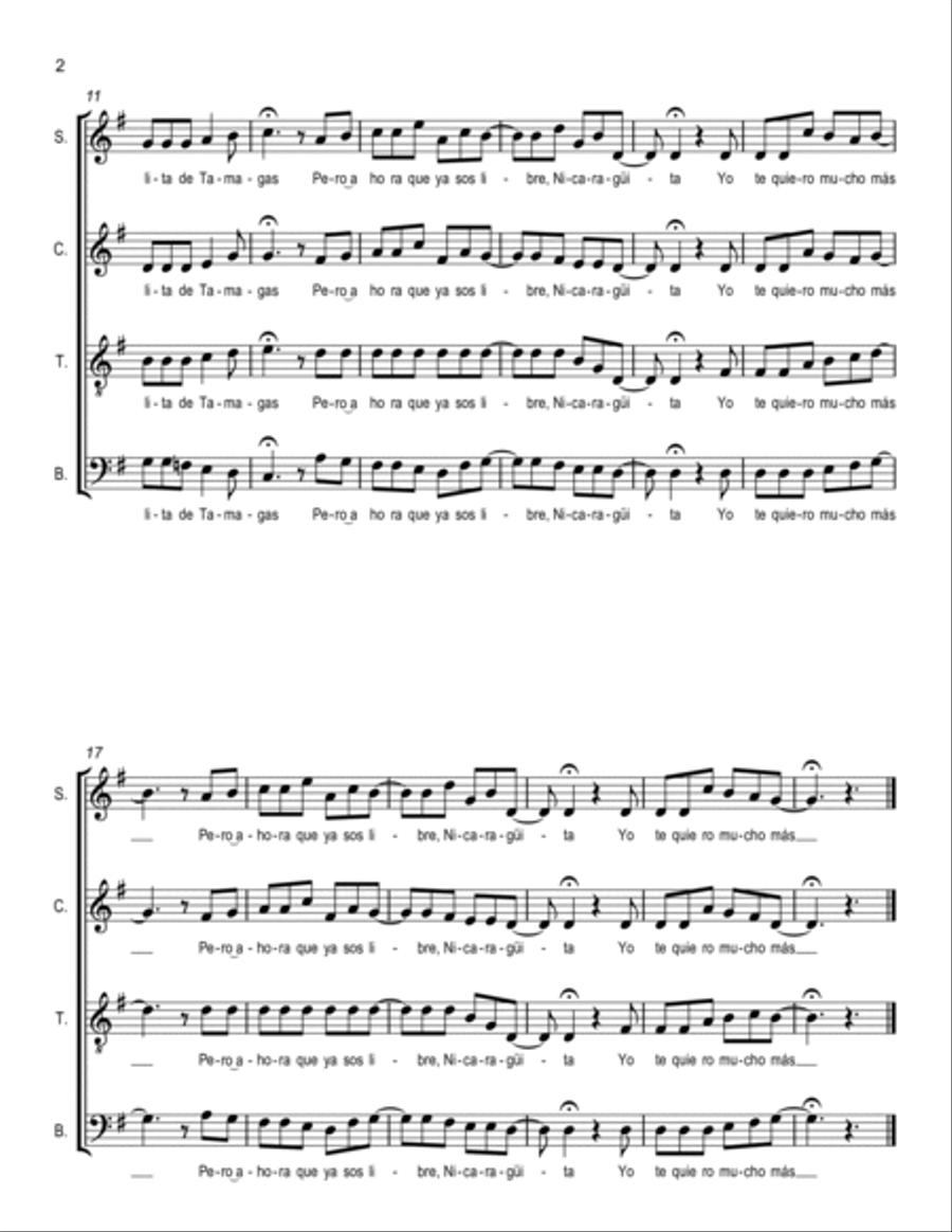 Nicaragua, Nicaraguita 4-Part scores gallery preview page 2