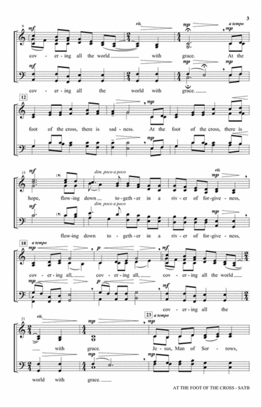 At the Foot of the Cross 4-Part scores gallery preview page 3