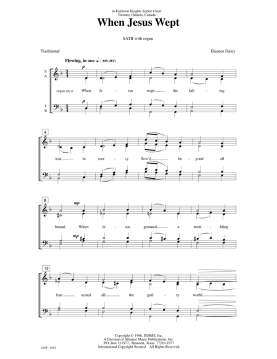 When Jesus Wept 4-Part scores gallery preview page 4