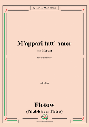 Book cover for Flotow-M'appari tutt' amor,in F Major,from Martha,for Voice and Piano