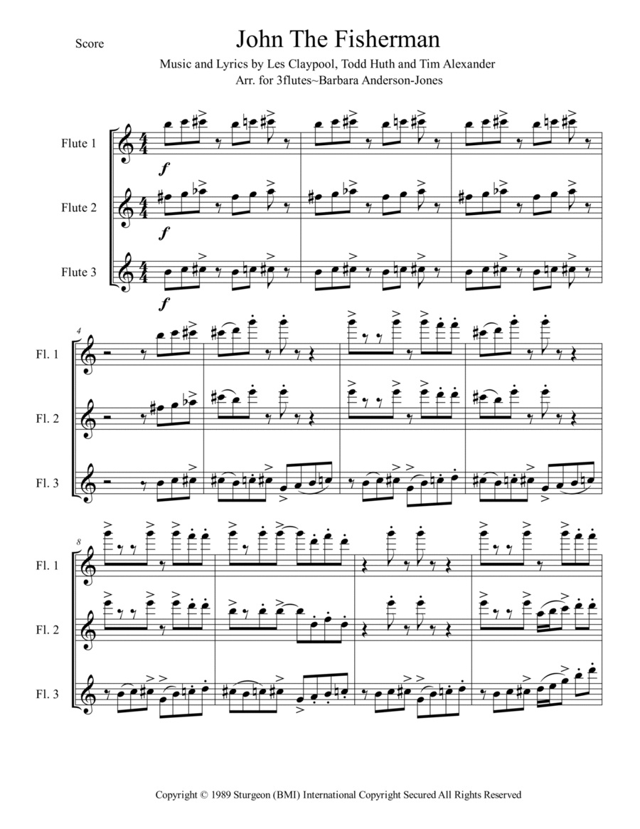John The Fisherman John The Fisherman Woodwind Trio scores gallery preview page 1