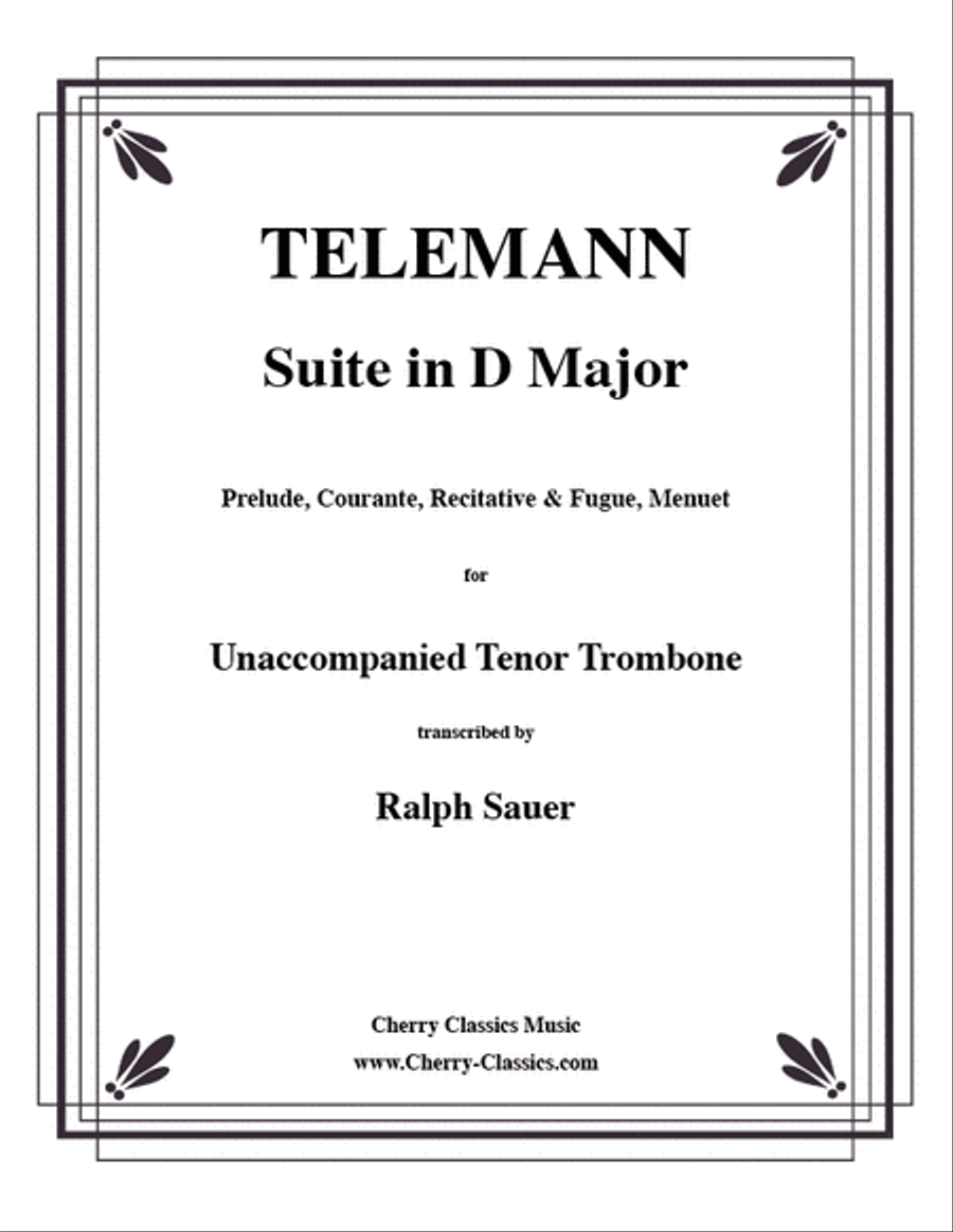 Suite in D major for Unaccompanied Trombone Trombone scores gallery preview page 1