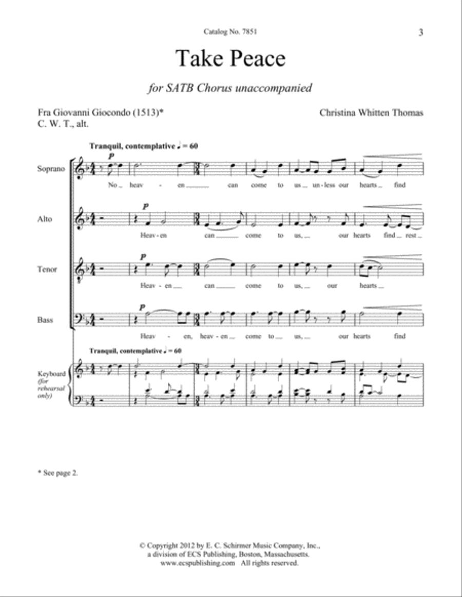 Take Peace Take Peace 4-Part scores gallery preview page 3