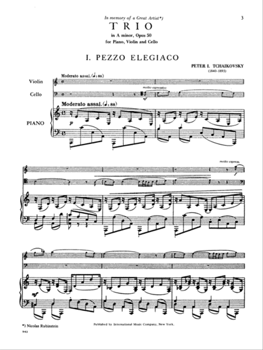 Trio In A Minor, Opus 50 Trio In A Minor, Opus 50 Piano Trio scores gallery preview page 2