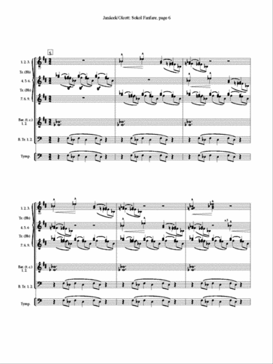 Sokol Fanfare from Sinfonietta Small Ensemble scores gallery preview page 4