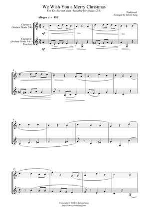 We Wish You A Merry Christmas (for Eb-Clarinet duet, suitable for grades 2-6)