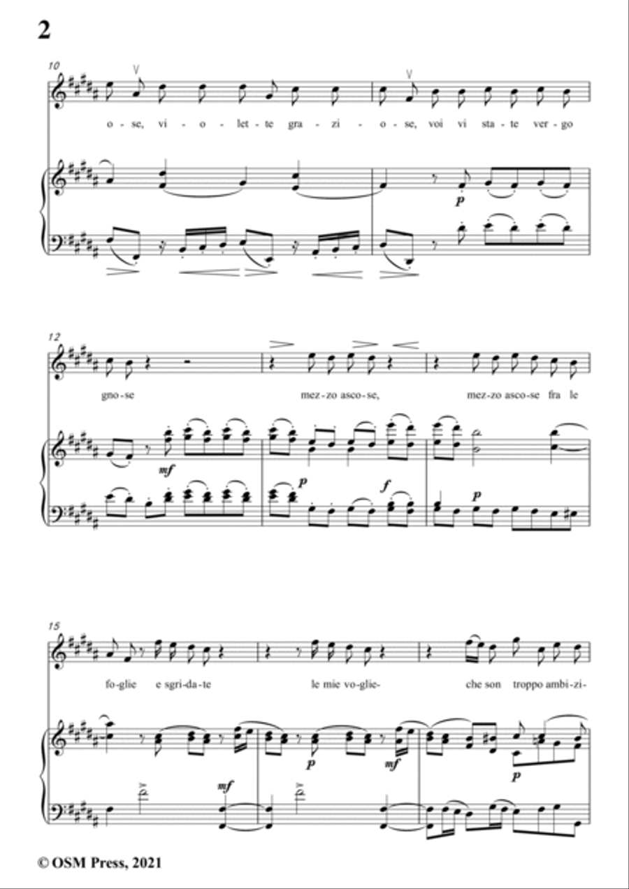Scarlatti-Le Violette in B Major,from Pirro e Demetrio,for Voice&Piano Voice scores gallery preview page 4