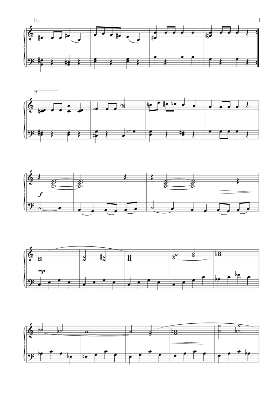 ﻿Fucik - Entry of the Gladiators (Easy piano arrangement) Easy Piano scores gallery preview page 2