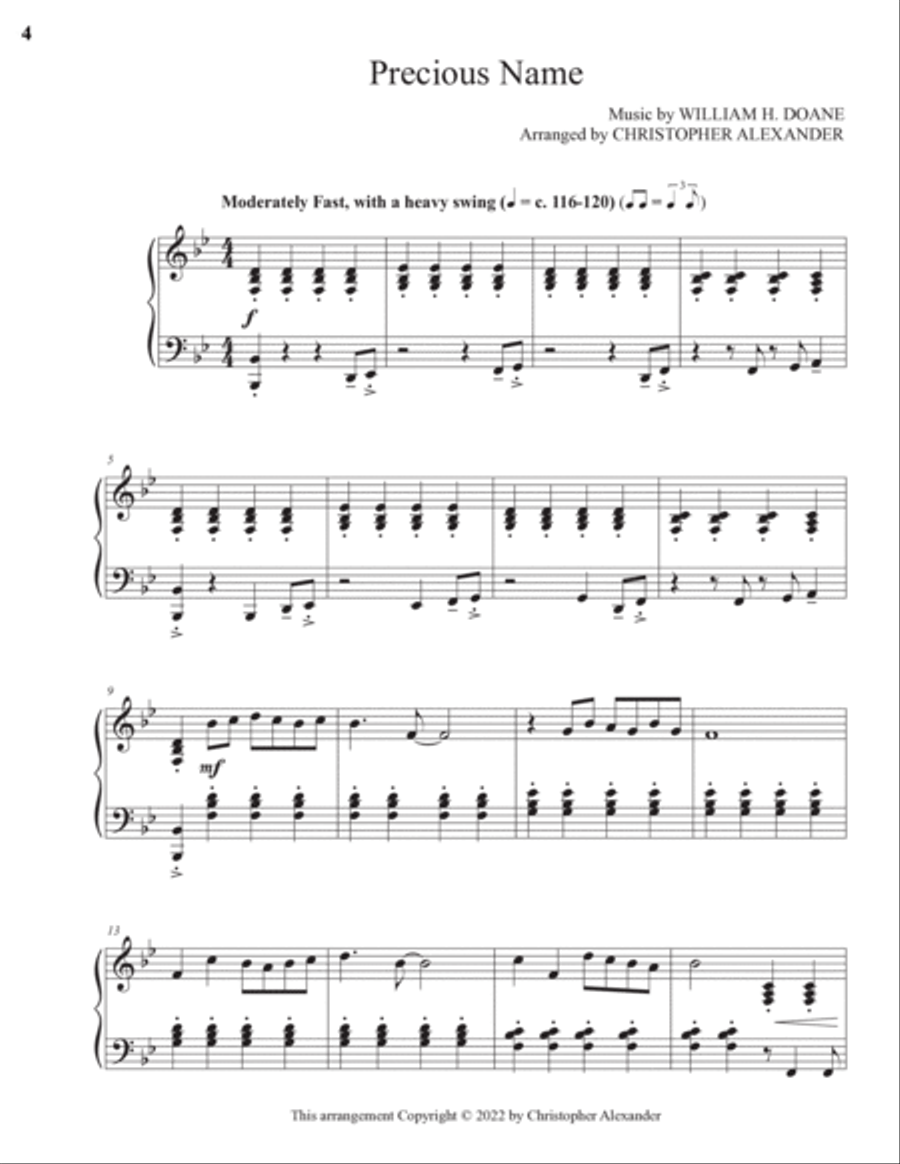 Precious Name Piano Solo scores gallery preview page 4