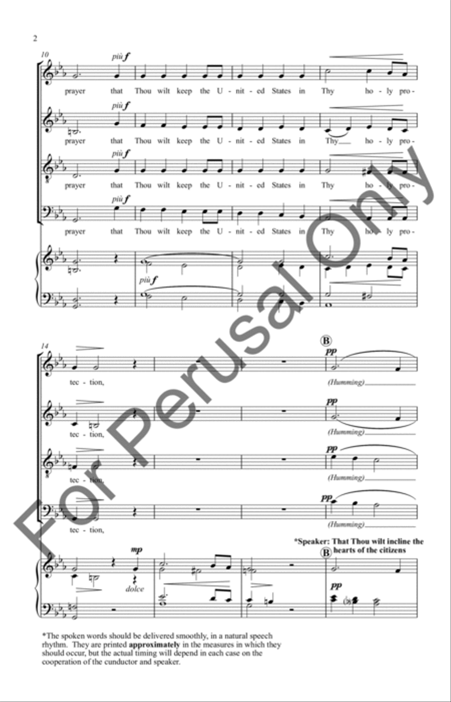 George Washington's Prayer For The Nation 4-Part scores gallery preview page 3