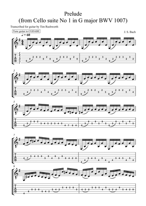 Book cover for Prelude in G major (BWV1007) from Cello suite No 1