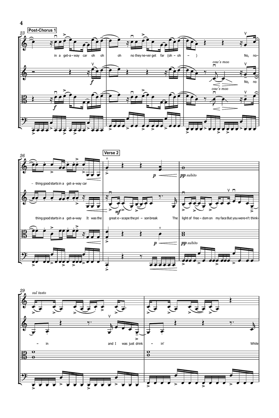 Getaway Car String Quartet scores gallery preview page 4