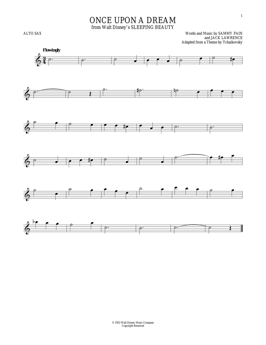 Once Upon A Dream Alto Saxophone scores gallery preview page 1