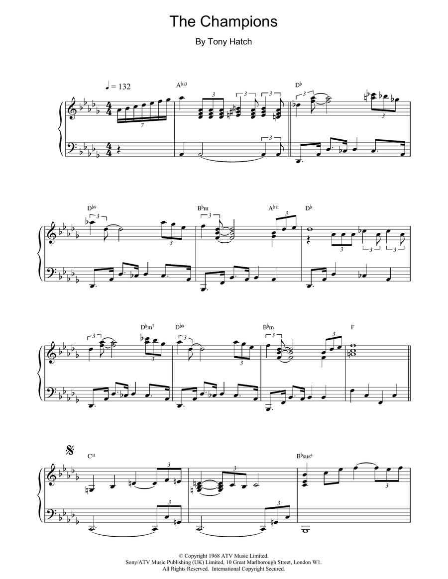 The Champions The Champions Piano Solo scores gallery preview page 1