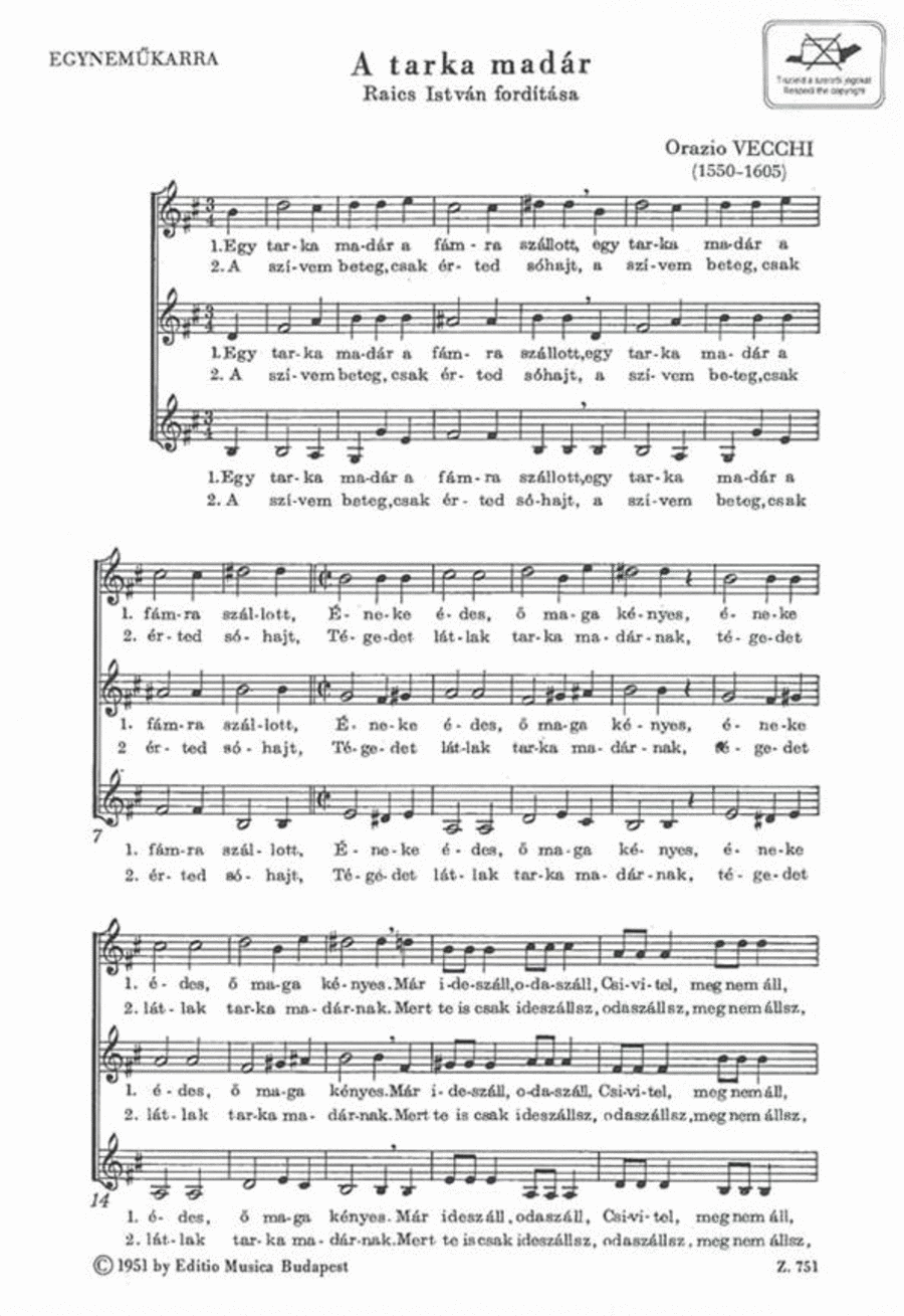 A tarka madár A Cappella scores gallery preview page 1