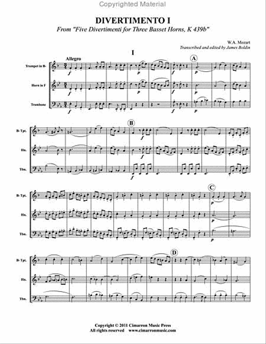 Divertimento I Divertimento I Brass Trio scores gallery preview page 2