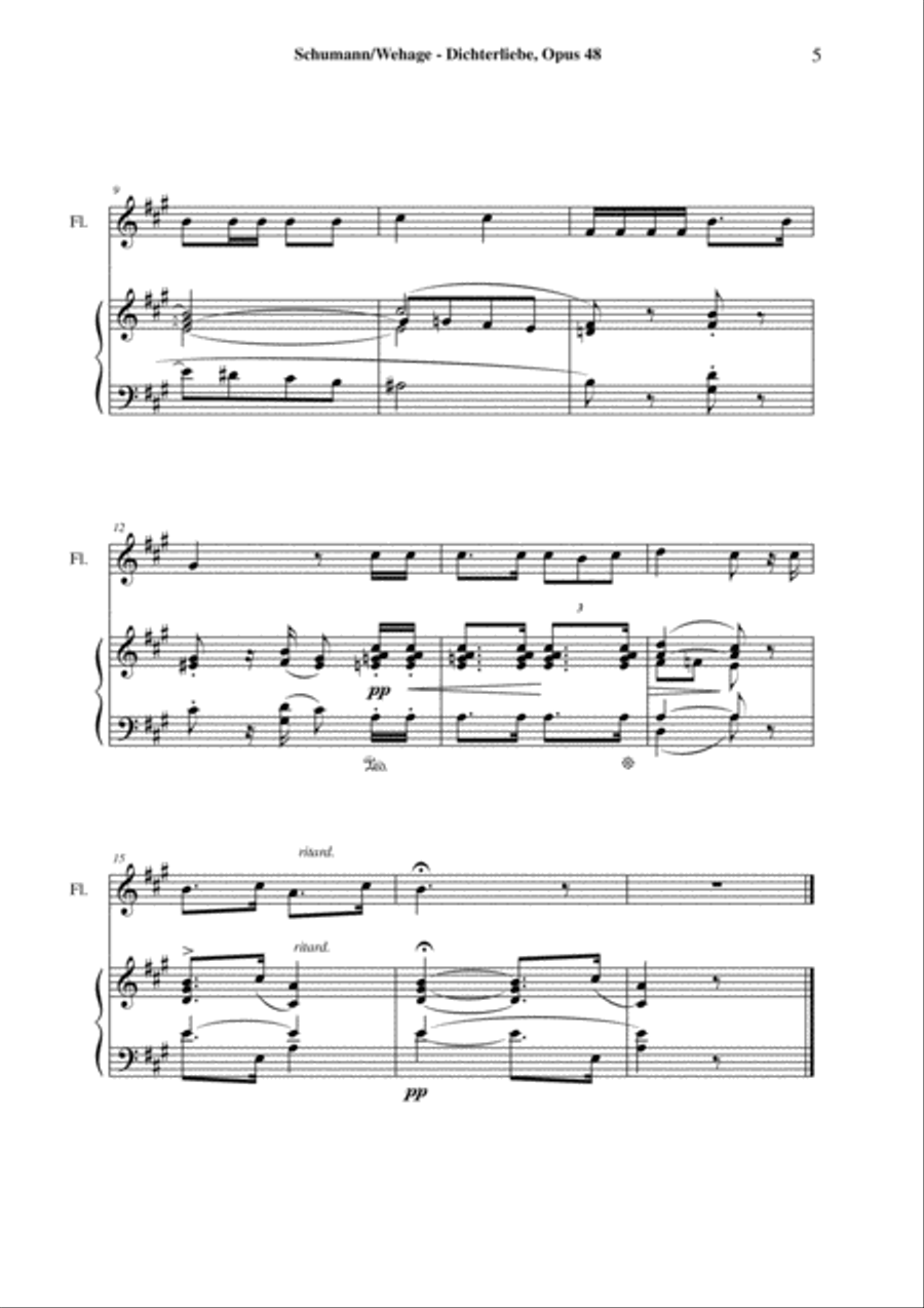 Robert Schumann: Dichterliebe, Opus 48, arranged for flute and piano Robert Schumann: Dichterliebe, Opus 48, arranged for flute and piano Flute Solo scores gallery preview page 5