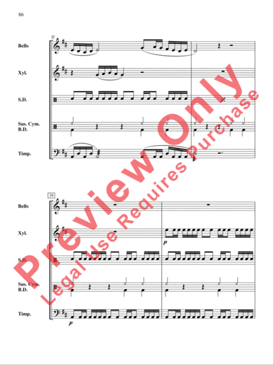 The Anthony J. Cirone Intermediate Percussion Ensemble Collection Percussion Ensemble scores gallery preview page 87