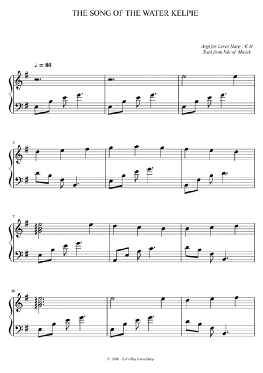 The Song Of The Water Kelpie - intermediate & 34 String Harp | McTelenn Harp Center Harp scores gallery preview page 2
