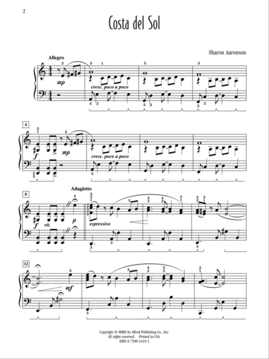 Costa del Sol Piano Solo scores gallery preview page 2