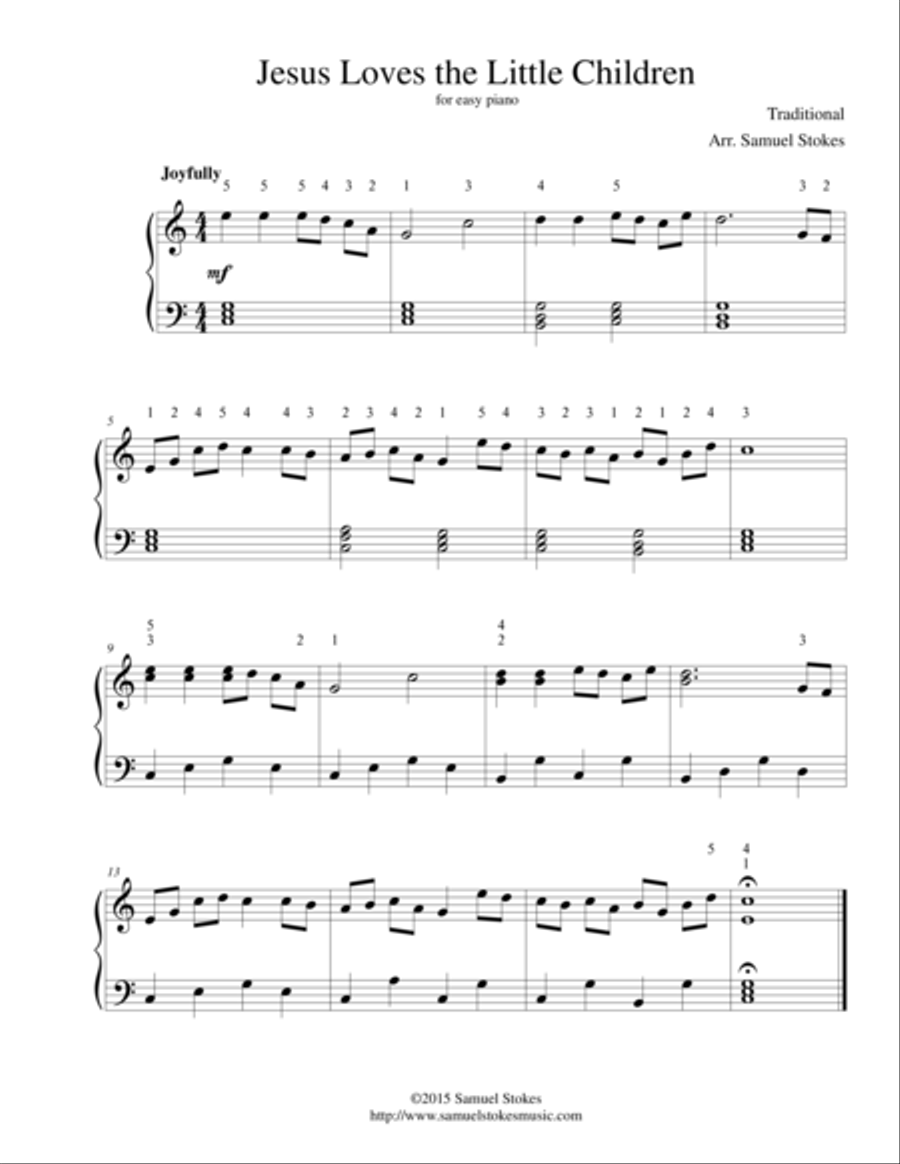 Jesus Loves the Little Children - for easy piano Easy Piano scores gallery preview page 1