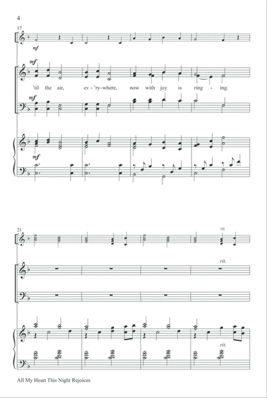 All My Heart This Night Rejoices 4-Part scores gallery preview page 4