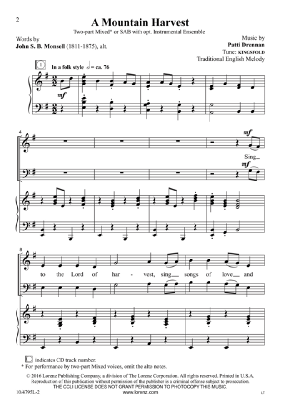A Mountain Harvest 2-Part scores gallery preview page 2