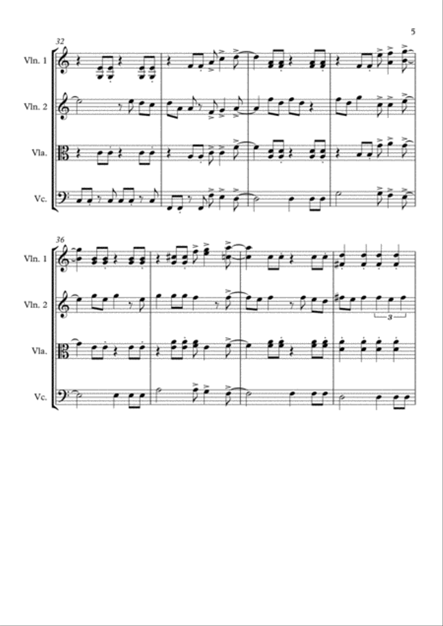 Build Me Up, Buttercup String Quartet scores gallery preview page 5