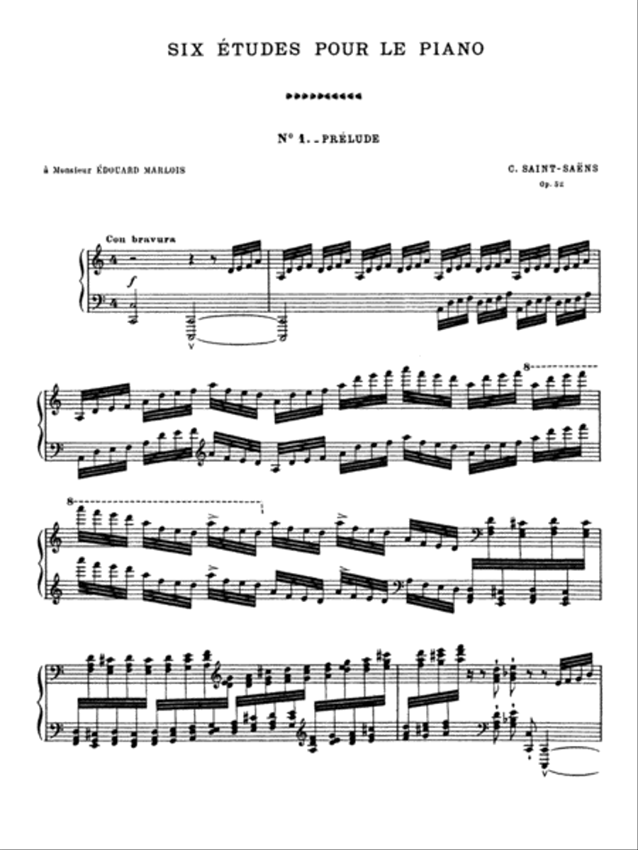 Saint-Saëns: Six Etudes, Op. 52 Piano Method scores gallery preview page 1