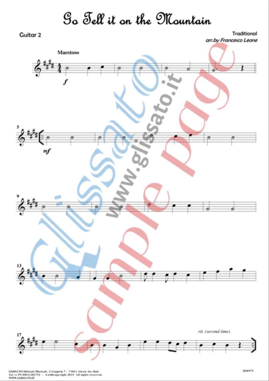10 Easy Christmas Tunes - Guitar Quartet (set of parts) Guitar Ensemble scores gallery preview page 4