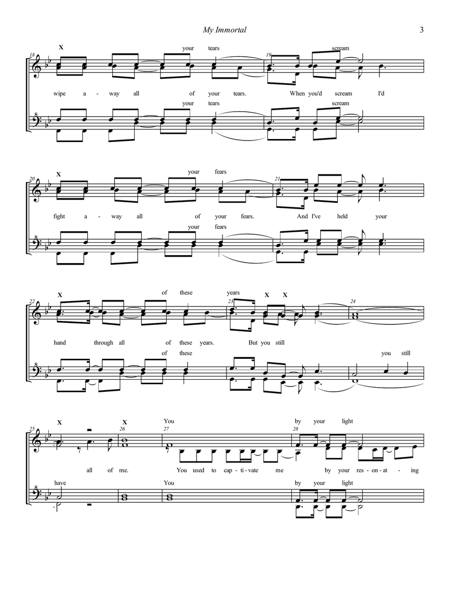 My Immortal SSAA scores gallery preview page 3