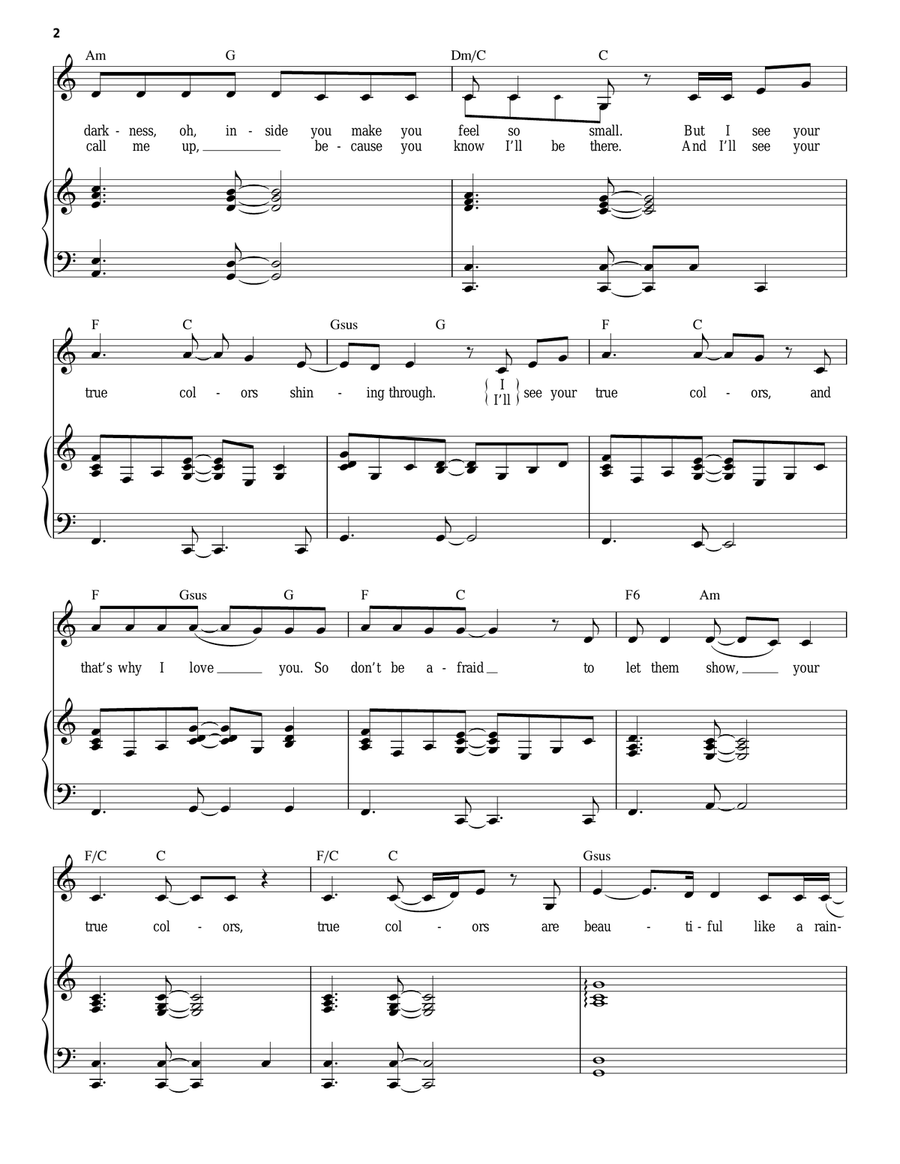 True Colors Piano, Vocal scores gallery preview page 2