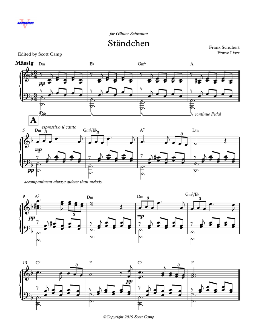 Standchen (Schubert/Liszt) Piano Solo scores gallery preview page 1