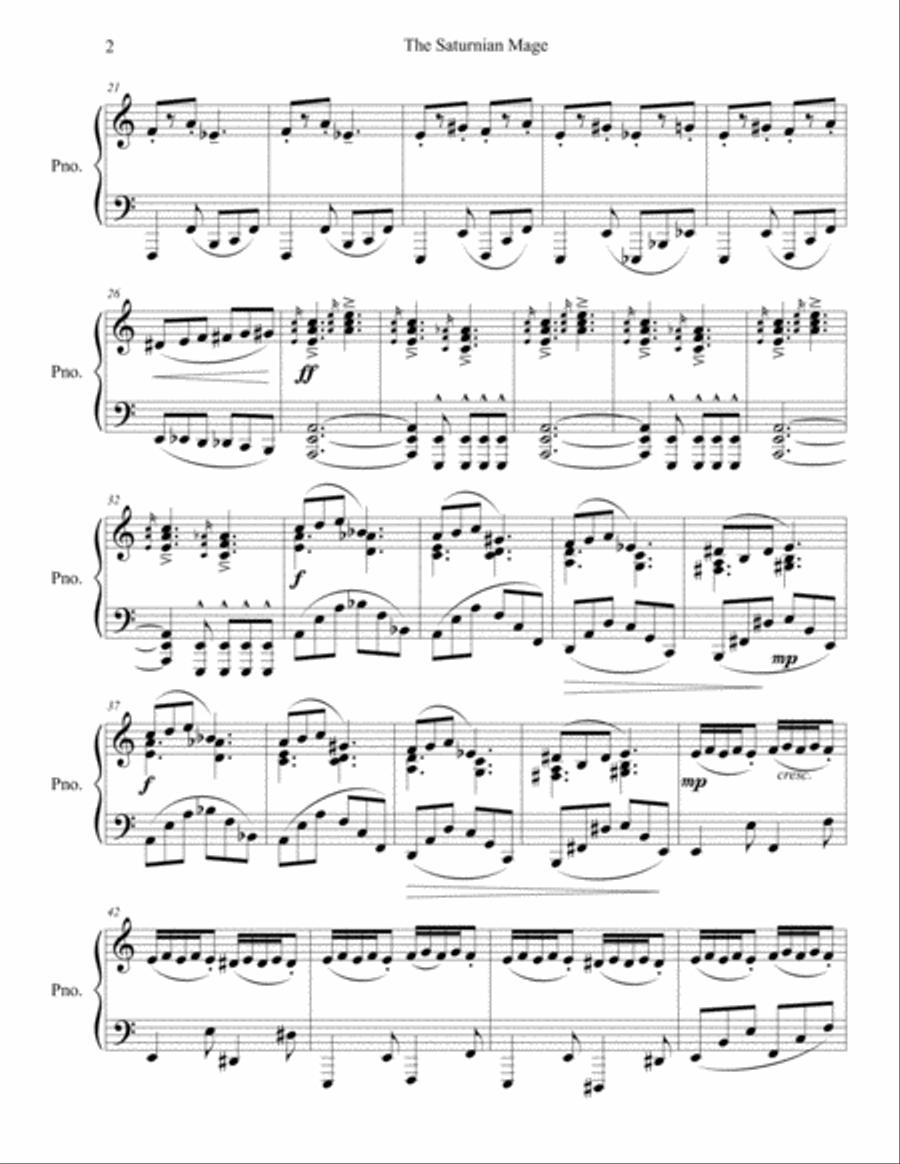 The Saturnian Mage The Saturnian Mage Piano Solo scores gallery preview page 3