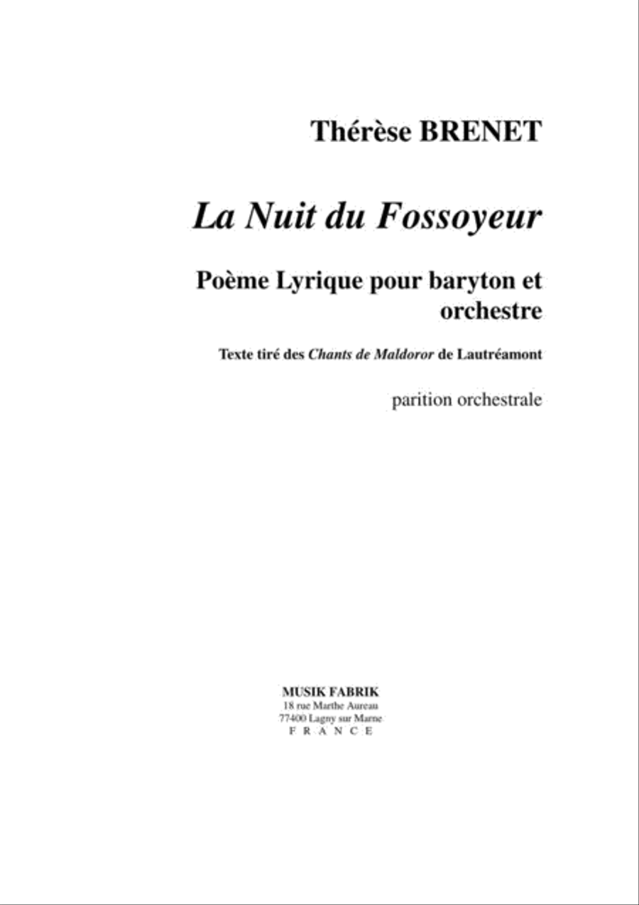 La Nuit du Fossoyeur La Nuit du Fossoyeur Orchestra scores gallery preview page 1