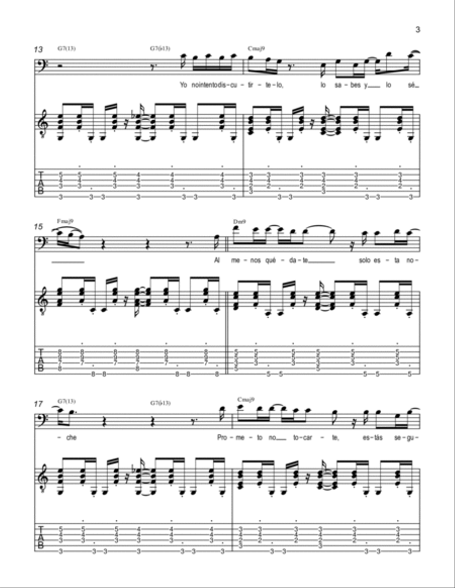 Mi Historia Entre Tus Dedos Guitar Tablature scores gallery preview page 3