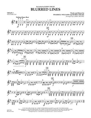 Blurred Lines - Violin 3 (Viola Treble Clef)